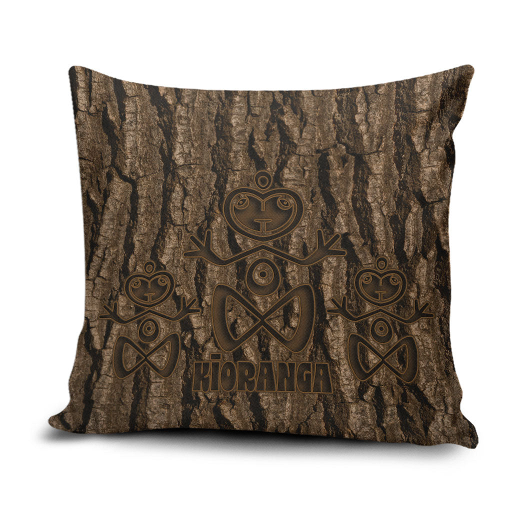 Kioranga Moriori New Zealand Pillow Cover Kopi Rakau Carving Art LT14 Brown - Polynesian Pride