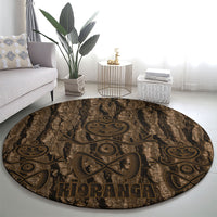 Kioranga Moriori New Zealand Round Carpet Kopi Rakau Carving Art LT14 - Polynesian Pride