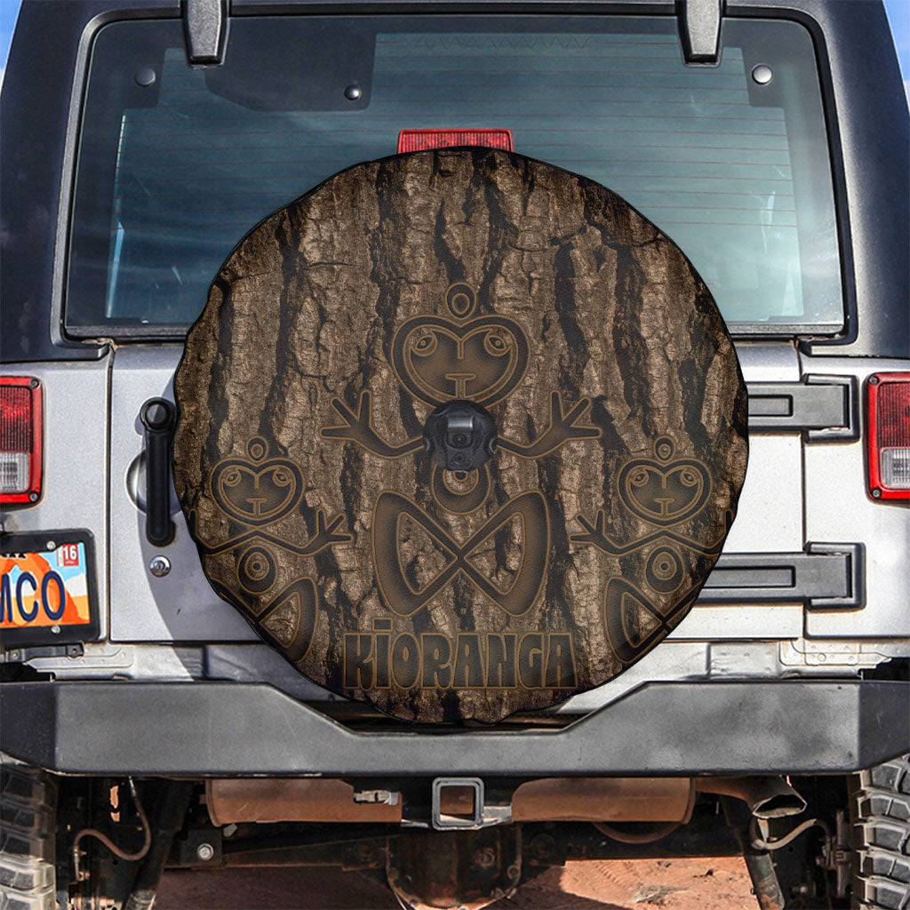 Kioranga Moriori New Zealand Spare Tire Cover Kopi Rakau Carving Art LT14 Brown - Polynesian Pride