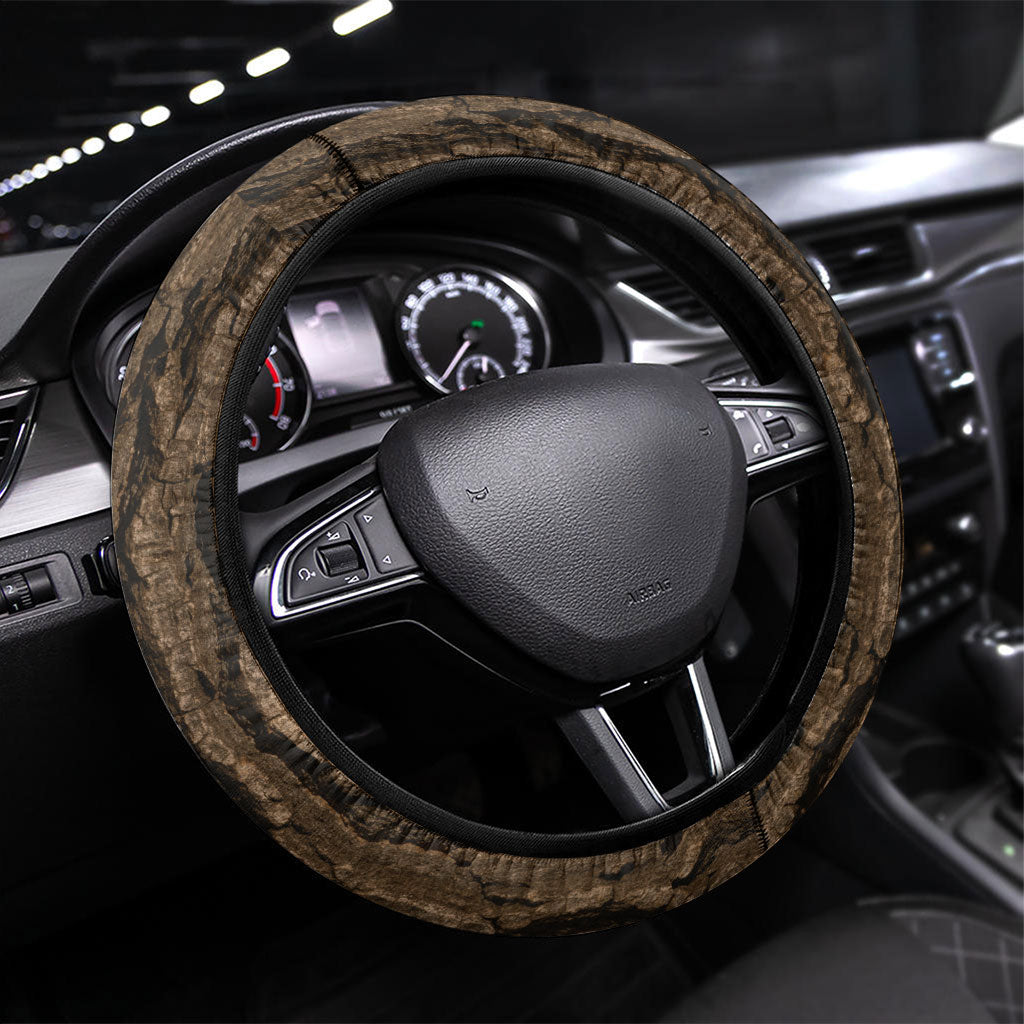 Kioranga Moriori New Zealand Steering Wheel Cover Kopi Rakau Carving Art LT14 Universal Fit Brown - Polynesian Pride