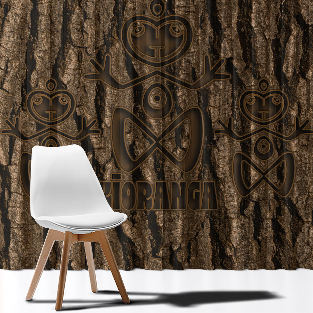 Kioranga Moriori New Zealand Window Curtain Kopi Rakau Carving Art LT14 - Polynesian Pride