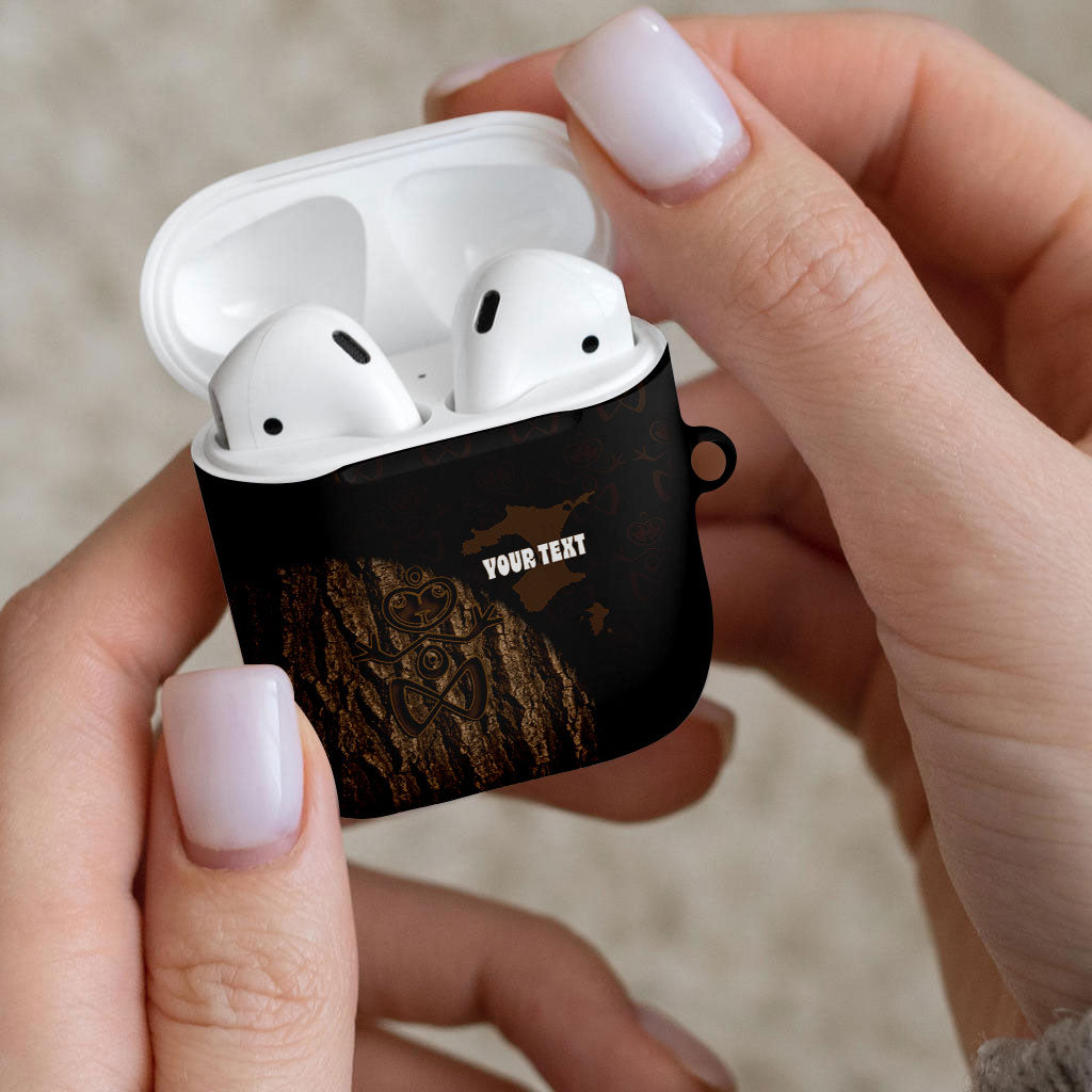 Moriori Kekoru New Zealand Personalised AirPods Case Kopi Rakau Carving Chatham Islands Map LT14 - Polynesian Pride
