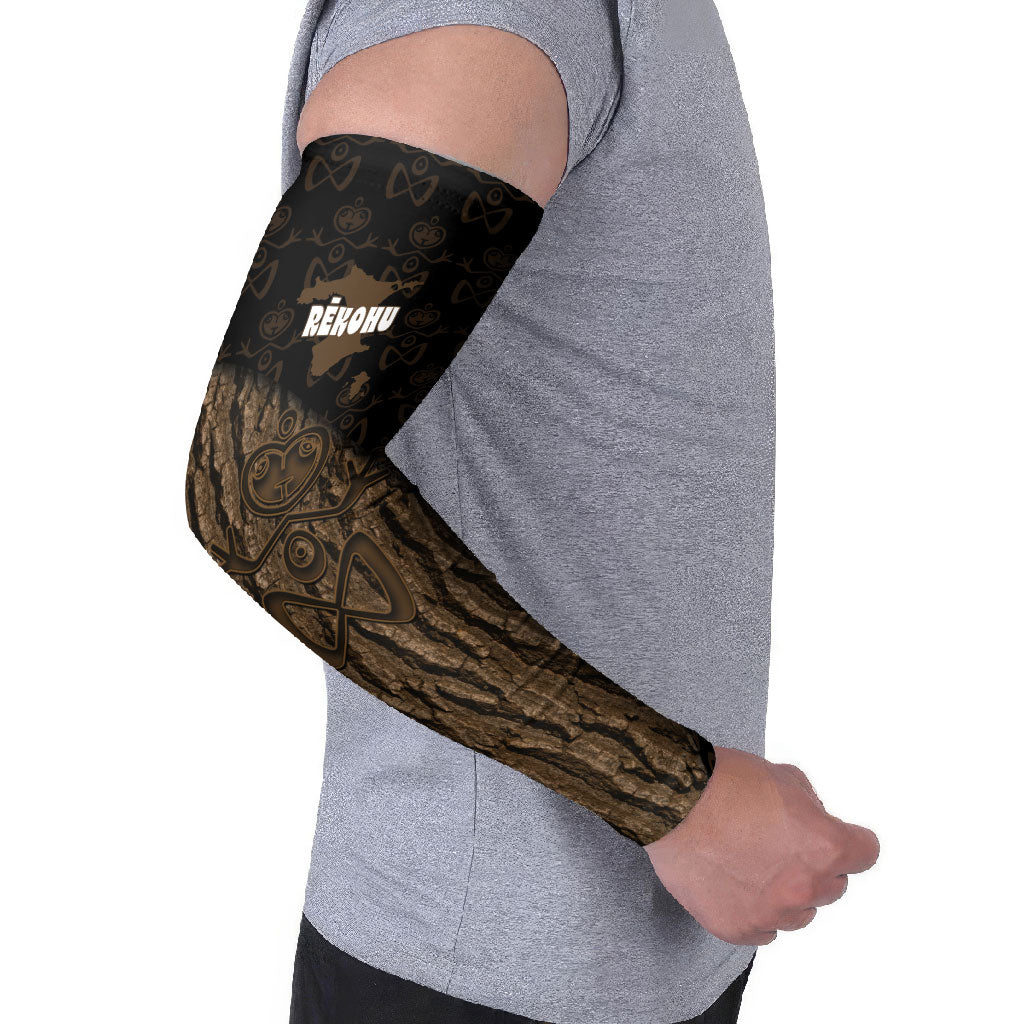 Moriori Kekoru New Zealand Personalised Arm Sleeves Kopi Rakau Carving Chatham Islands Map LT14 - Polynesian Pride