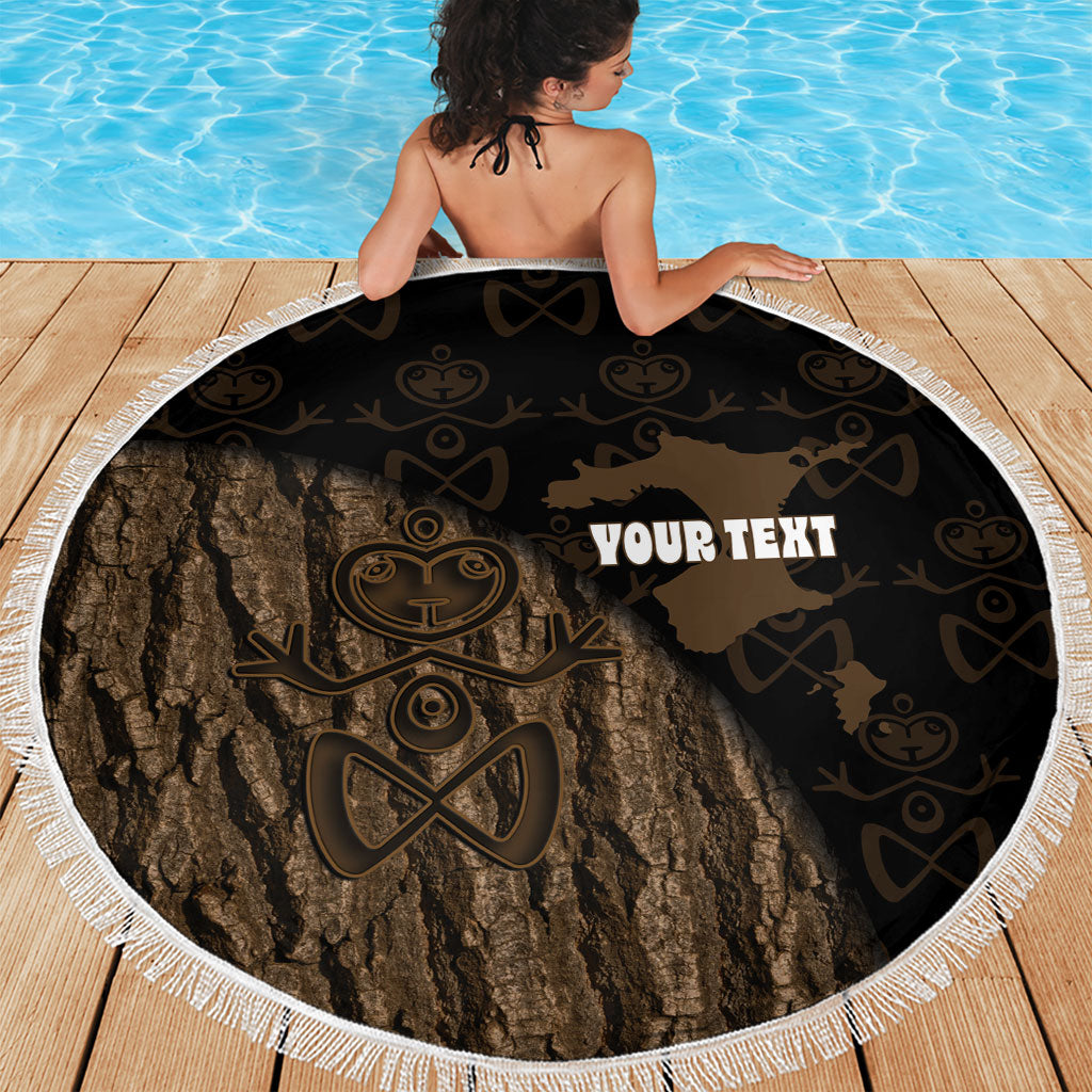Moriori Kekoru New Zealand Personalised Beach Blanket Kopi Rakau Carving Chatham Islands Map LT14 - Polynesian Pride