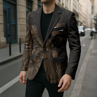 Moriori Kekoru New Zealand Personalised Blazer Kopi Rakau Carving Chatham Islands Map LT14 - Polynesian Pride