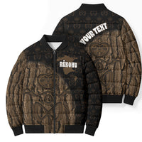 Moriori Kekoru New Zealand Personalised Bomber Puffer Jacket Kopi Rakau Carving Chatham Islands Map LT14 - Polynesian Pride