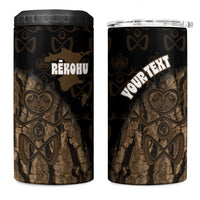 Moriori Kekoru New Zealand Personalised 4 in 1 Can Cooler Tumbler Kopi Rakau Carving Chatham Islands Map LT14 One Size: 16 oz Black - Polynesian Pride