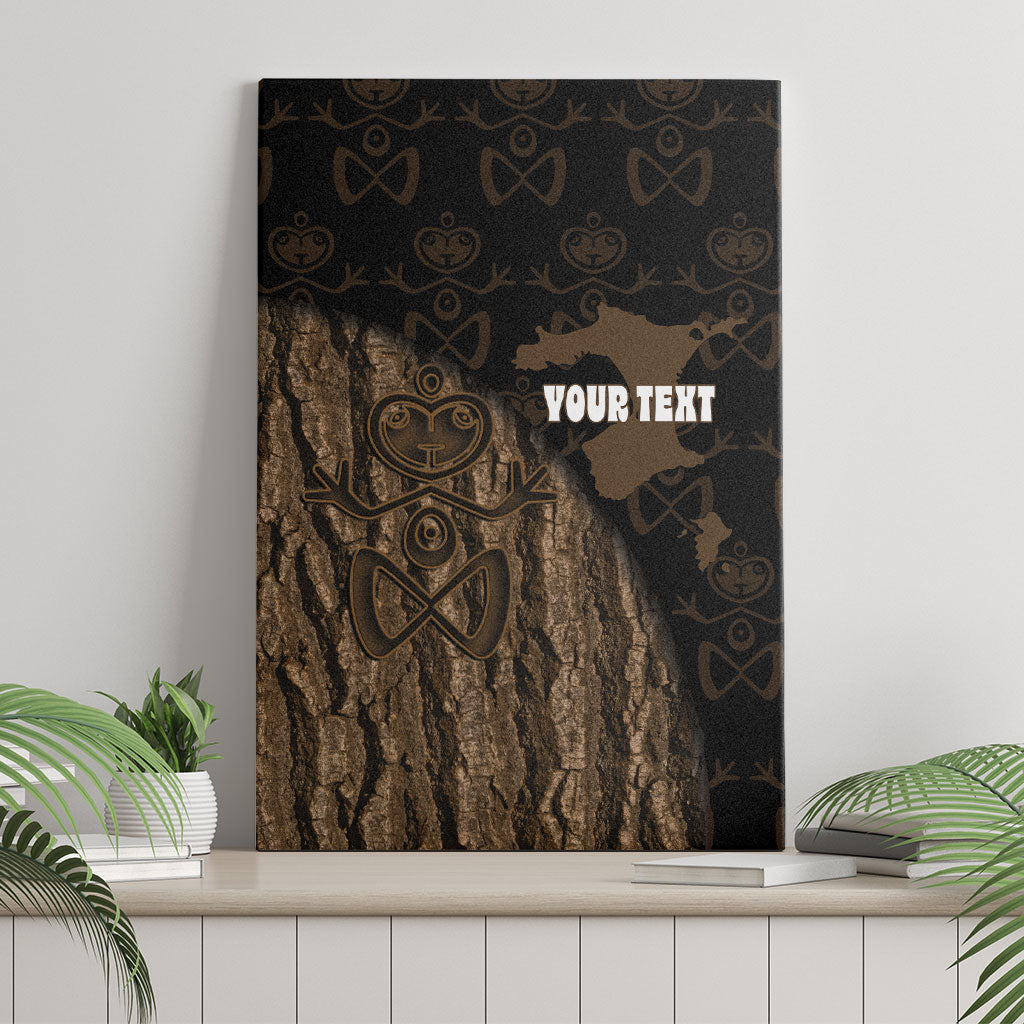 Moriori Kekoru New Zealand Personalised Canvas Wall Art Kopi Rakau Carving Chatham Islands Map LT14 - Polynesian Pride