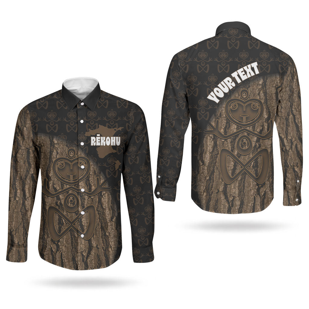 Moriori Kekoru New Zealand Personalised Couples Matching Off Shoulder Short Dress and Long Sleeve Button Shirt Kopi Rakau Carving Chatham Islands Map LT14 - Polynesian Pride