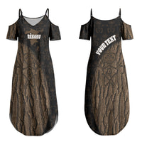 Moriori Kekoru New Zealand Personalised Couples Matching Summer Maxi Dress and Long Sleeve Button Shirt Kopi Rakau Carving Chatham Islands Map LT14 - Polynesian Pride
