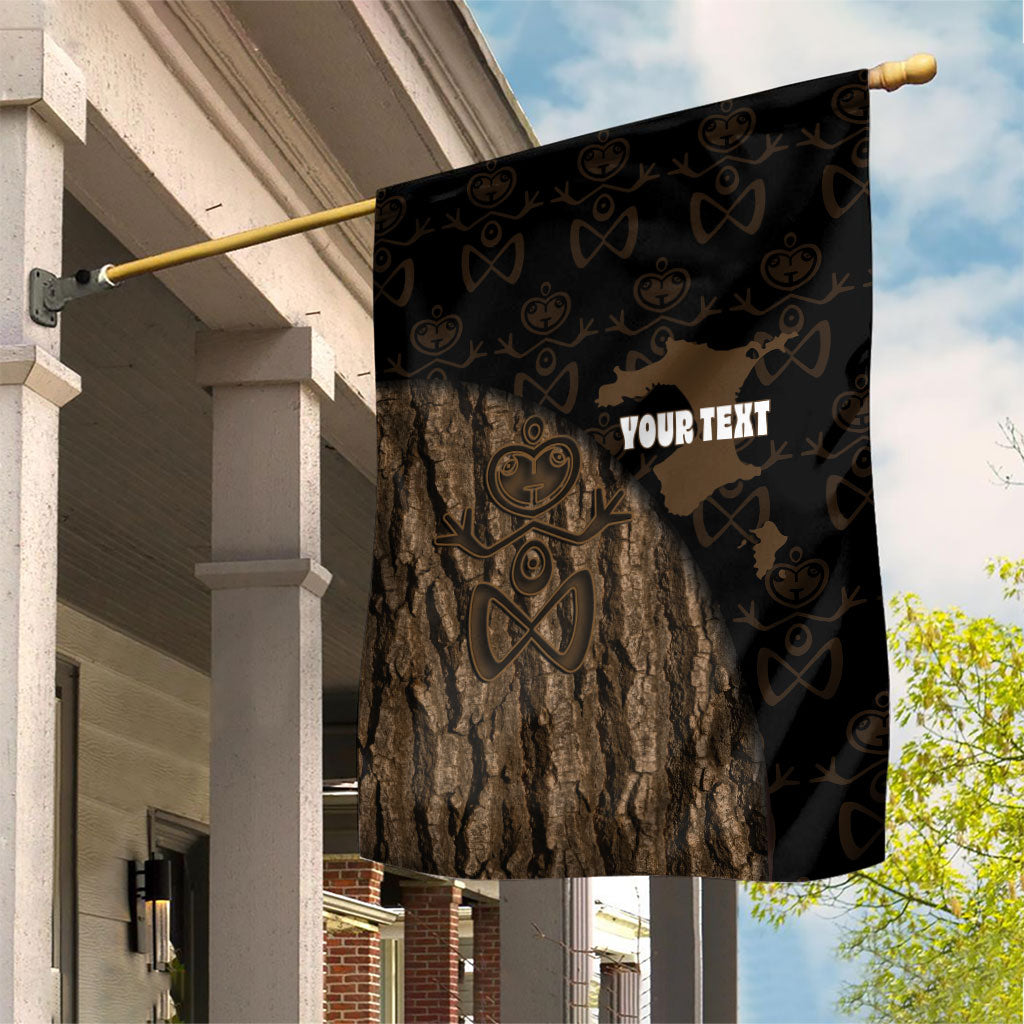 Moriori Kekoru New Zealand Personalised Garden Flag Kopi Rakau Carving Chatham Islands Map LT14 House Flag Black - Polynesian Pride