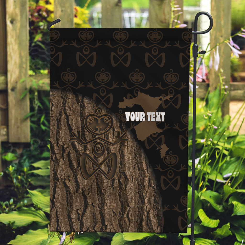 Moriori Kekoru New Zealand Personalised Garden Flag Kopi Rakau Carving Chatham Islands Map LT14 Garden Flag Black - Polynesian Pride