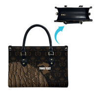 Moriori Kekoru New Zealand Personalised Leather Bag Kopi Rakau Carving Chatham Islands Map LT14 - Polynesian Pride