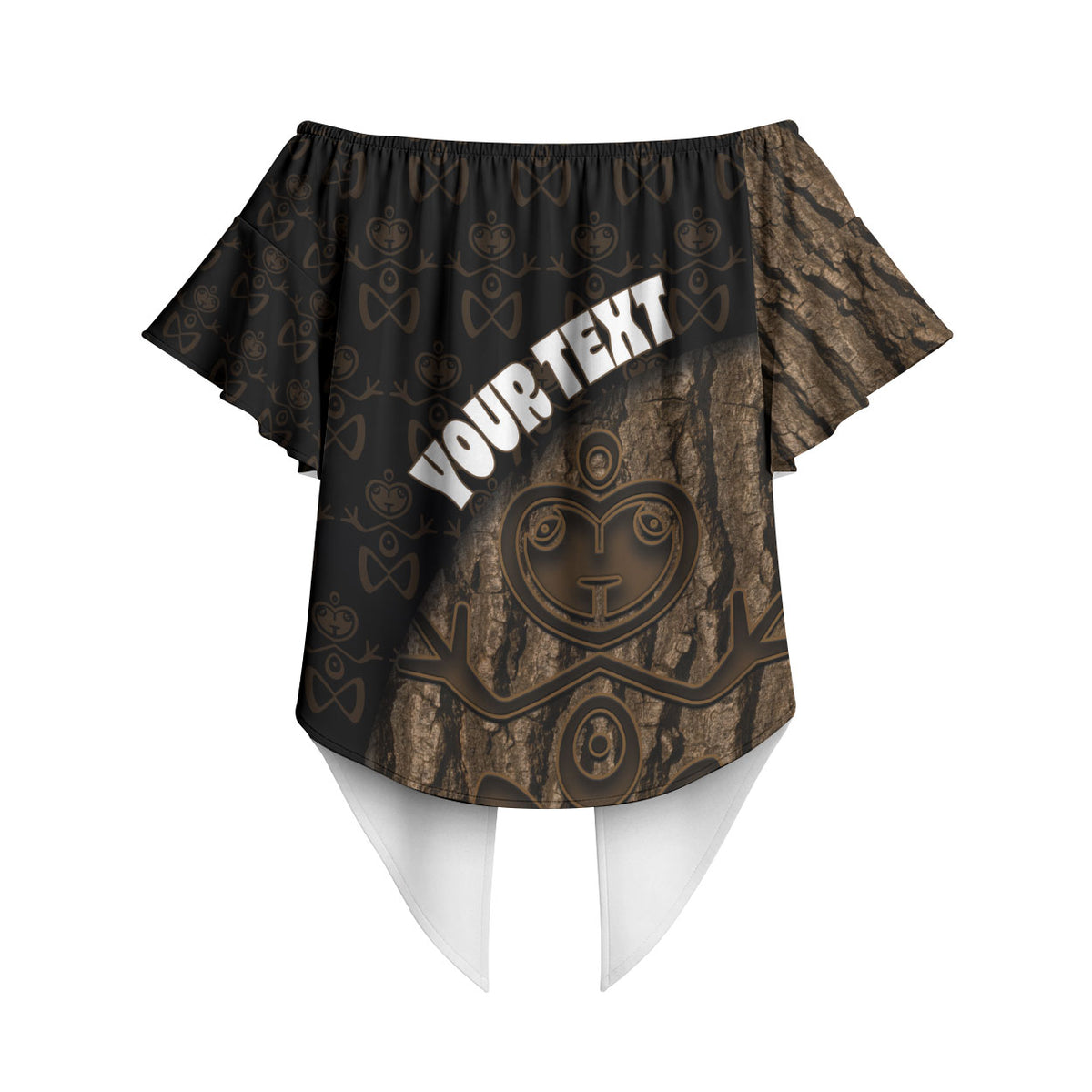 Moriori Kekoru New Zealand Personalised Off Shoulder Wrap Waist Top Kopi Rakau Carving Chatham Islands Map LT14 - Polynesian Pride