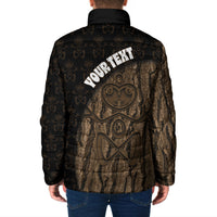 Moriori Kekoru New Zealand Personalised Padded Jacket Kopi Rakau Carving Chatham Islands Map LT14 - Polynesian Pride