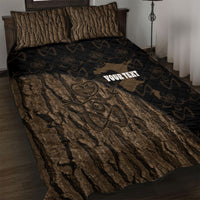Moriori Kekoru New Zealand Personalised Quilt Bed Set Kopi Rakau Carving Chatham Islands Map LT14 Black - Polynesian Pride