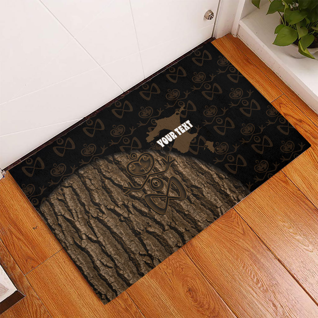 Moriori Kekoru New Zealand Personalised Rubber Doormat Kopi Rakau Carving Chatham Islands Map LT14 - Polynesian Pride