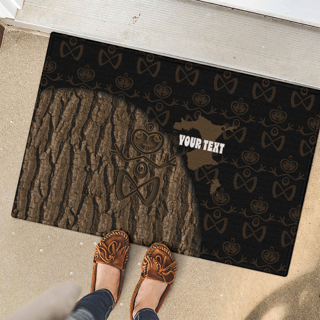 Moriori Kekoru New Zealand Personalised Rubber Doormat Kopi Rakau Carving Chatham Islands Map LT14 - Polynesian Pride