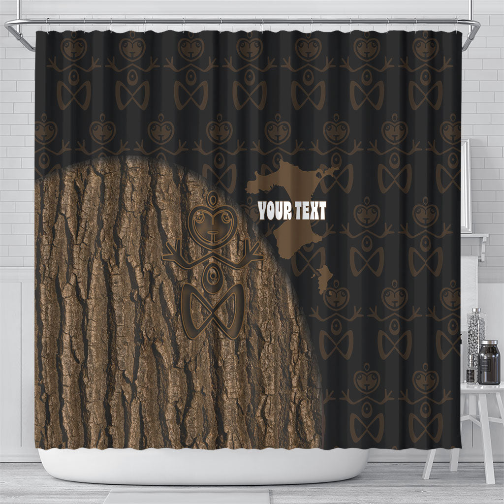 Moriori Kekoru New Zealand Personalised Shower Curtain Kopi Rakau Carving Chatham Islands Map LT14 - Polynesian Pride