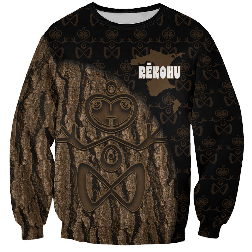 Moriori Kekoru New Zealand Personalised Sweatshirt Kopi Rakau Carving Chatham Islands Map LT14 Unisex Black - Polynesian Pride
