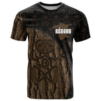 Moriori Kekoru New Zealand Personalised T Shirt Kopi Rakau Carving Chatham Islands Map LT14 Black - Polynesian Pride