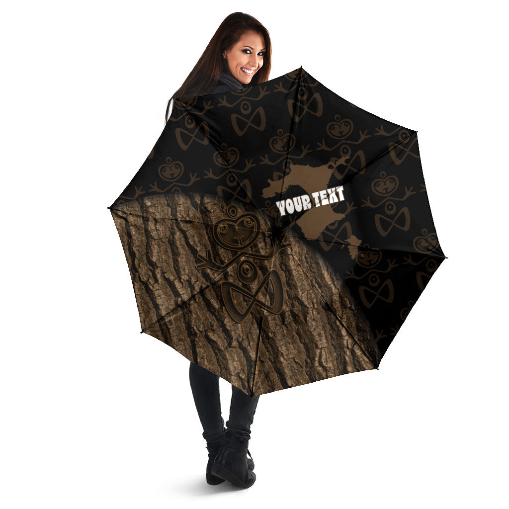 Moriori Kekoru New Zealand Personalised Umbrella Kopi Rakau Carving Chatham Islands Map LT14 - Polynesian Pride