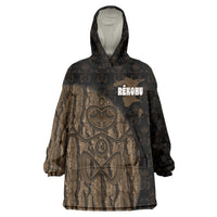 Moriori Kekoru New Zealand Personalised Wearable Blanket Hoodie Kopi Rakau Carving Chatham Islands Map LT14 One Size Black - Polynesian Pride