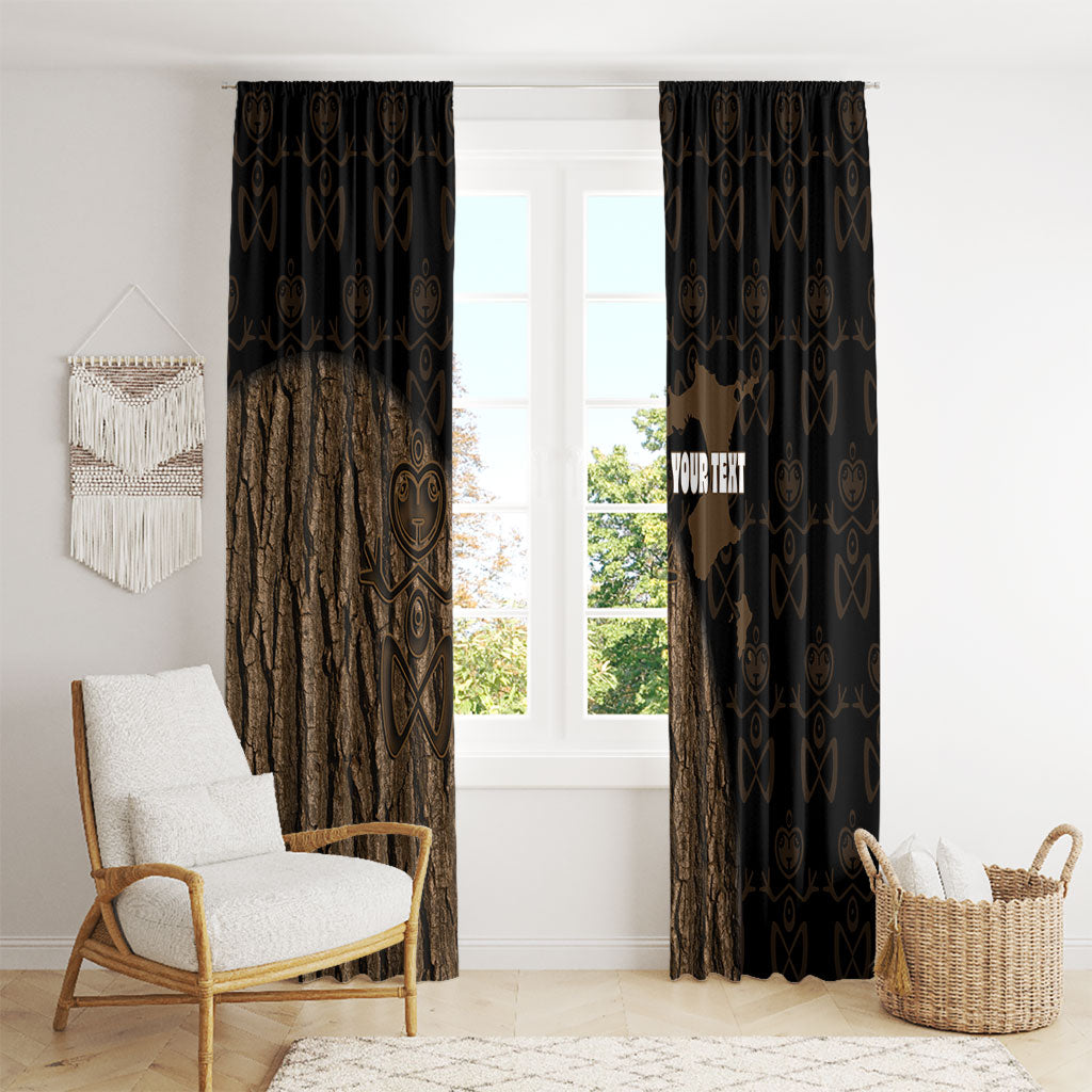 Moriori Kekoru New Zealand Personalised Window Curtain Kopi Rakau Carving Chatham Islands Map LT14 - Polynesian Pride