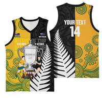 New Zealand Australia Rugby Bledisloe 2026 Custom Basketball Jersey Champion Trophy Maori Aboriginal Art LT14 - Polynesian Pride