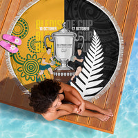 New Zealand Australia Rugby Bledisloe 2026 Beach Blanket Champion Trophy Maori Aboriginal Art LT14 - Polynesian Pride