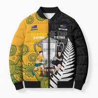 New Zealand Australia Rugby Bledisloe 2026 Custom Bomber Puffer Jacket Champion Trophy Maori Aboriginal Art LT14 Unisex Multicolor - Polynesian Pride