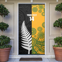 New Zealand Australia Rugby Bledisloe 2026 Custom Door Cover Champion Trophy Maori Aboriginal Art LT14 Multicolor - Polynesian Pride