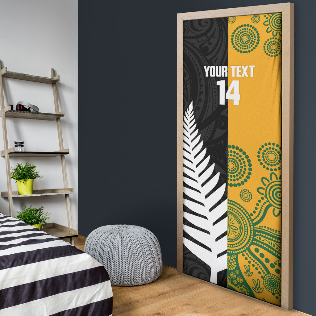 New Zealand Australia Rugby Bledisloe 2026 Custom Door Cover Champion Trophy Maori Aboriginal Art LT14 - Polynesian Pride