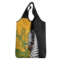 New Zealand Australia Rugby Bledisloe 2026 Grocery Bag Champion Trophy Maori Aboriginal Art LT14 - Polynesian Pride