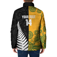 New Zealand Australia Rugby Bledisloe 2026 Custom Padded Jacket Champion Trophy Maori Aboriginal Art LT14 - Polynesian Pride