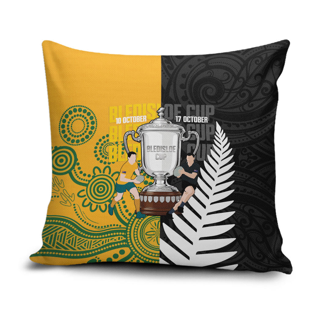 New Zealand Australia Rugby Bledisloe 2026 Pillow Cover Champion Trophy Maori Aboriginal Art LT14 Multicolor - Polynesian Pride