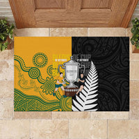 New Zealand Australia Rugby Bledisloe 2026 Rubber Doormat Champion Trophy Maori Aboriginal Art LT14 Multicolor - Polynesian Pride