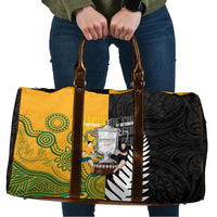 New Zealand Australia Rugby Bledisloe 2026 Travel Bag Champion Trophy Maori Aboriginal Art LT14 Multicolor - Polynesian Pride