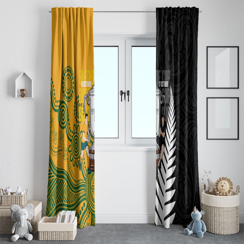New Zealand Australia Rugby Bledisloe 2026 Window Curtain Champion Trophy Maori Aboriginal Art LT14 - Polynesian Pride