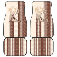 Swimming With Humpback Whales Season Tonga Car Mats Tongan Tofuaa Ngatu Pattern Brown LT14 - Polynesian Pride