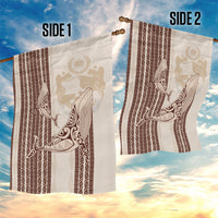 Swimming With Humpback Whales Season Tonga Garden Flag Tongan Tofuaa Ngatu Pattern Brown LT14 - Polynesian Pride