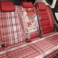 Swimming With Humpback Whales Season Tonga Back Car Seat Cover Tongan Tofuaa Ngatu Pattern Red LT14 - Polynesian Pride