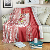 Swimming With Humpback Whales Season Tonga Blanket Tongan Tofuaa Ngatu Pattern Red LT14 Red - Polynesian Pride