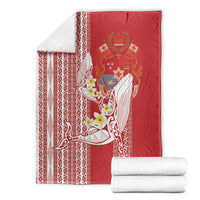 Swimming With Humpback Whales Season Tonga Blanket Tongan Tofuaa Ngatu Pattern Red LT14 - Polynesian Pride