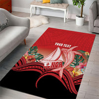 Vavau Sailing Festival Tonga Personalised Area Rug Humpback Whale Sailboat Tropical Vibes LT14 - Polynesian Pride