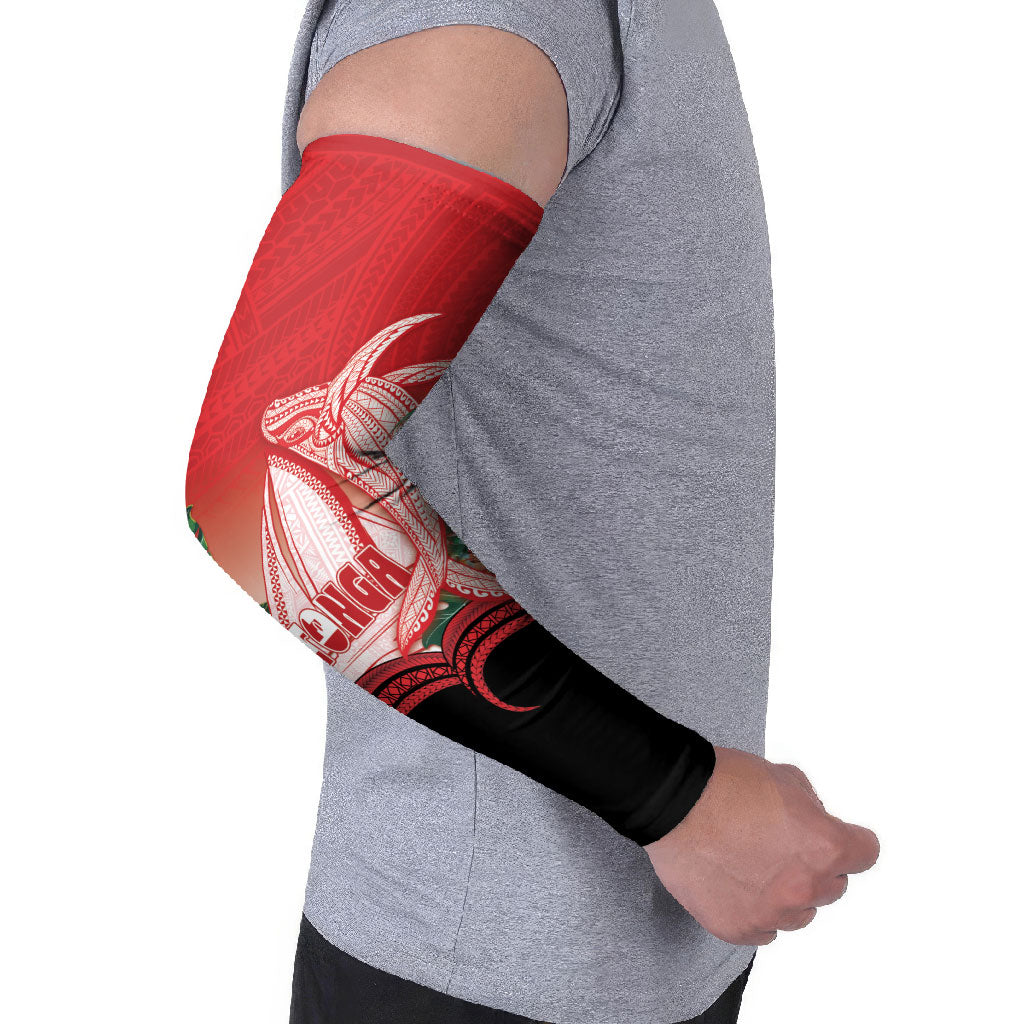 Vavau Sailing Festival Tonga Personalised Arm Sleeves Humpback Whale Sailboat Tropical Vibes LT14 - Polynesian Pride