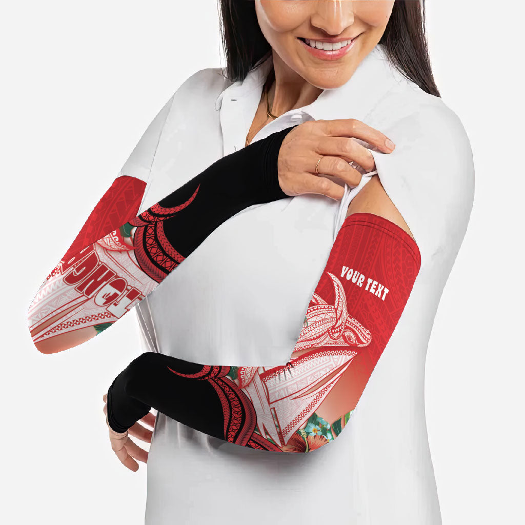 Vavau Sailing Festival Tonga Personalised Arm Sleeves Humpback Whale Sailboat Tropical Vibes LT14 - Polynesian Pride