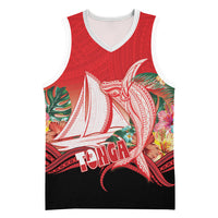 Vavau Sailing Festival Tonga Personalised Basketball Jersey Humpback Whale Sailboat Tropical Vibes LT14 Unisex Red - Polynesian Pride