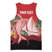 Vavau Sailing Festival Tonga Personalised Basketball Jersey Humpback Whale Sailboat Tropical Vibes LT14 - Polynesian Pride