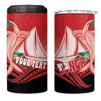 Vavau Sailing Festival Tonga Personalised 4 in 1 Can Cooler Tumbler Humpback Whale Sailboat Tropical Vibes LT14 One Size: 16 oz Red - Polynesian Pride